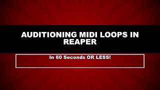 How to Audition MIDI in Reaper