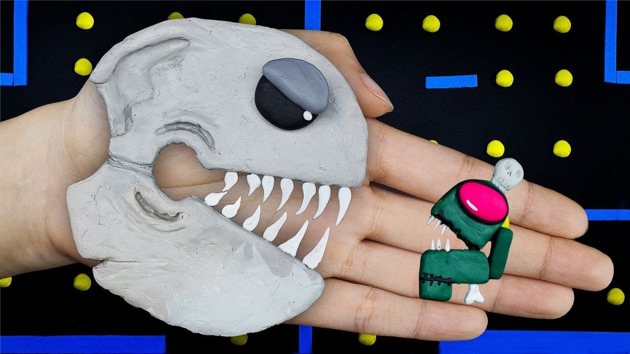 Pacman Stop Motion ASMR 🎬 PAC MAN Monster Vs Among Us Zombie – Bloody Confrontation