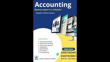 Accounting | Computerized Accounting | Creative Institute of IT, Multan