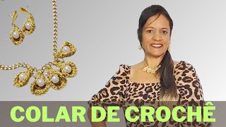COLAR E BRINCOS DE CROCHE #ACESSORIOSDECROCHE #COLARDECROCHE #MODACROCHE