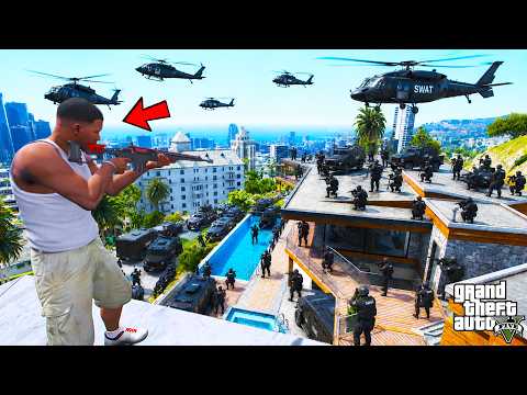 The SWAT Raided Franklin's House in GTA 5 | SHINCHAN and CHOP