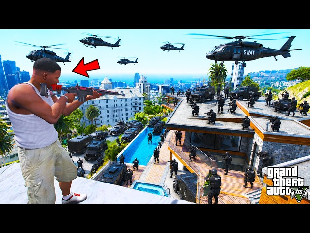 The SWAT Raided Franklin's House in GTA 5 | SHINCHAN and CHOP
