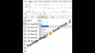 Excel Date to Day Formula in Seconds | Convert Date into Weekday in Excel #ExcelTips