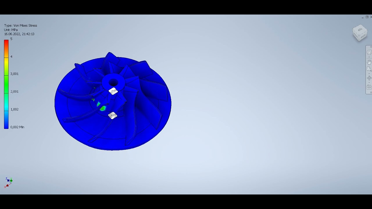Impeller strength sim - YouTube