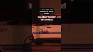 A 46-year-old train conductor was killed when a dump truck crashed into his train in Cleveland.