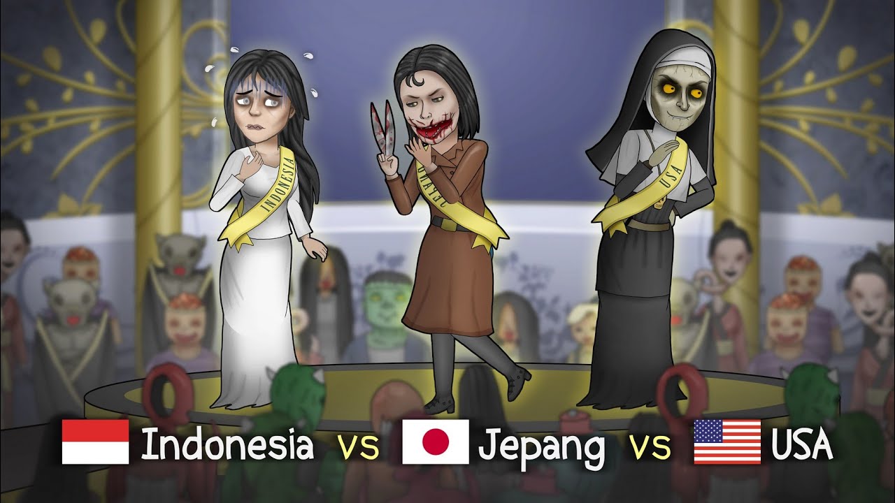 When Kuntilanak Joins Miss Universe Ghost #HORROCOMEDY | Funny Cartoons, Ghost Cartoons, Horror A...