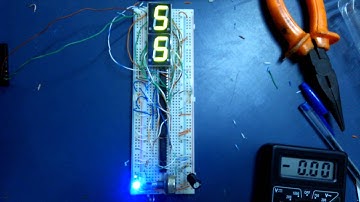 BCD to Decimal Counter with ICs 555 4029 4511 single long breadboard
