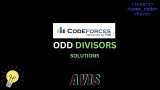 Odd Divisors solution | Codeforces