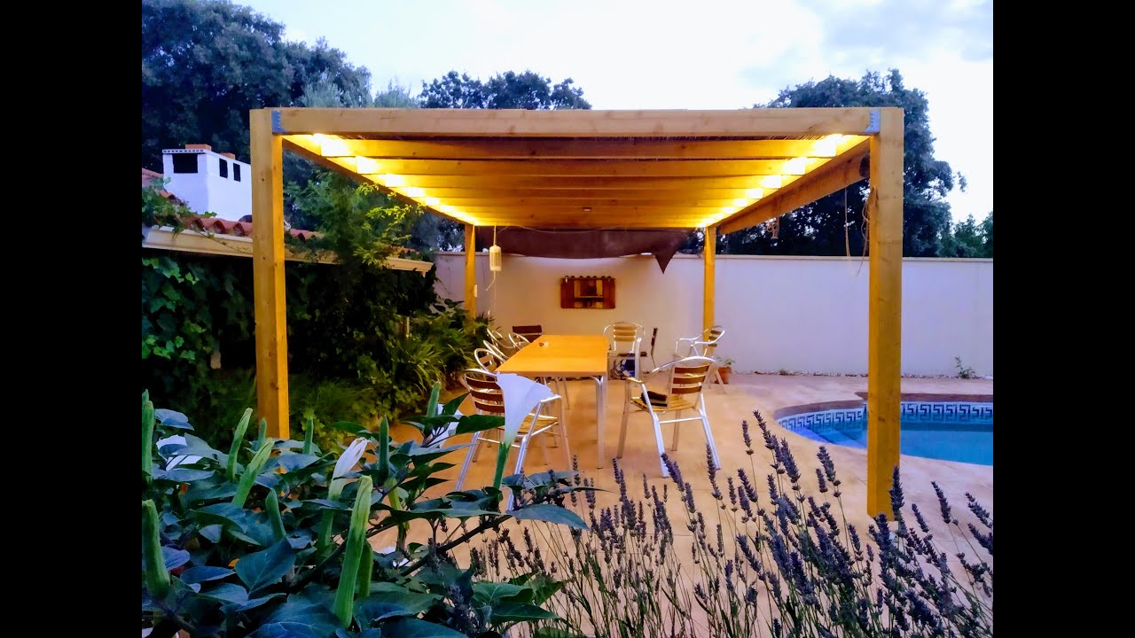 Fabrication d´une pergola en bois, pérgola de madera