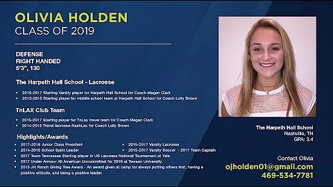 RR Olivia Holden Lacrosse - Class 2019