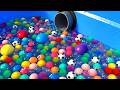 Water Marble Run ☆ Lots of small balls & colorful wooden balls