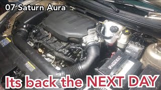 2007 Saturn Aura thermostat and reservoir replacement
