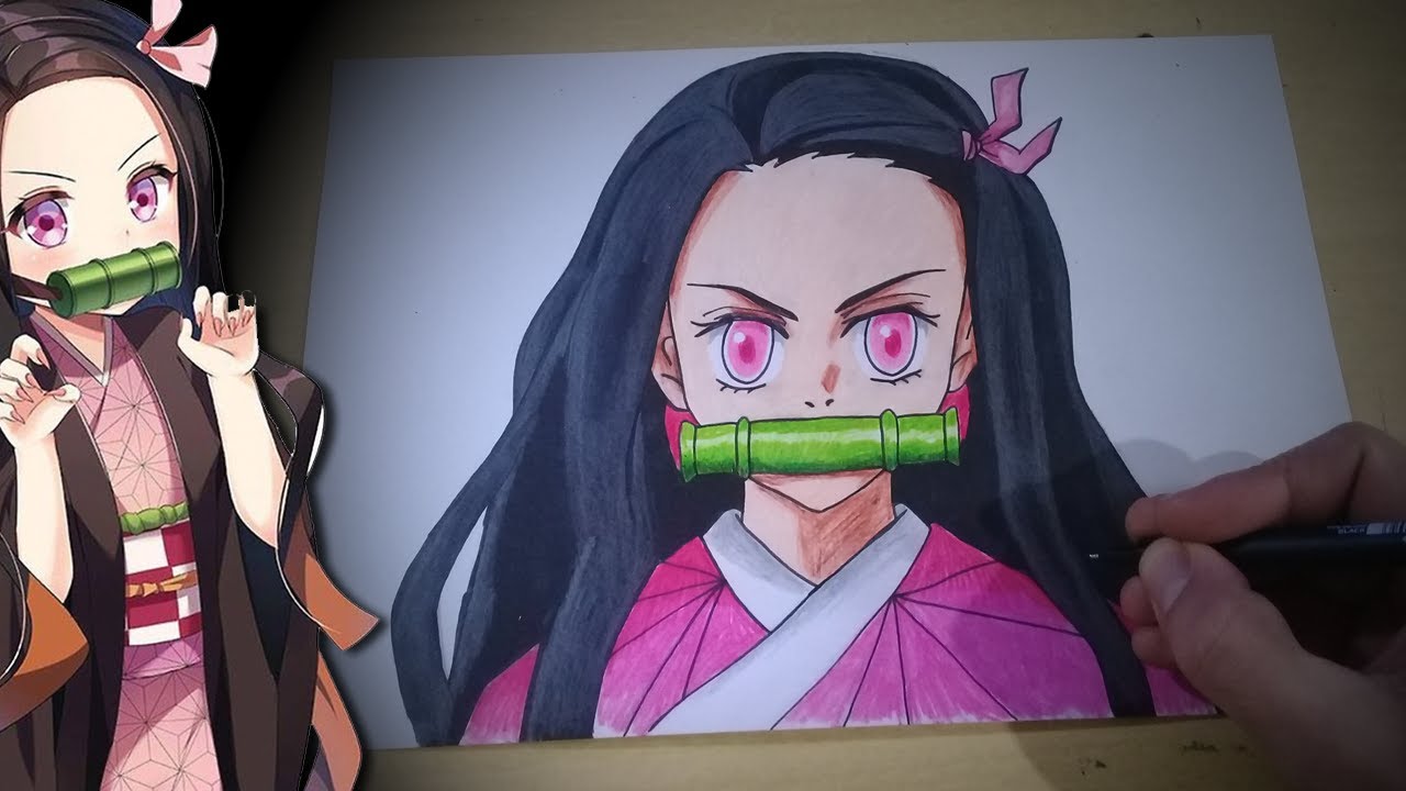 COMO COLORIR a NEZUKO de DEMON SLAYER passo a passo 