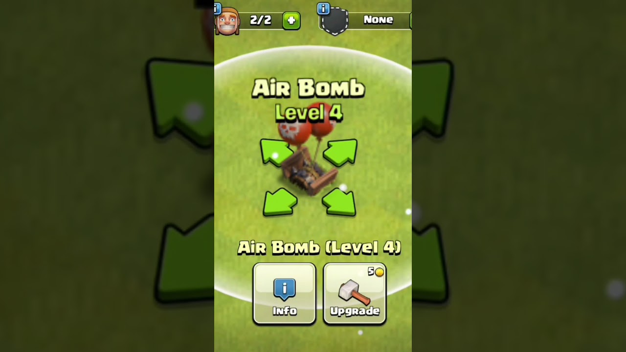 Air Bomb level 1 to max level Clash of Clans