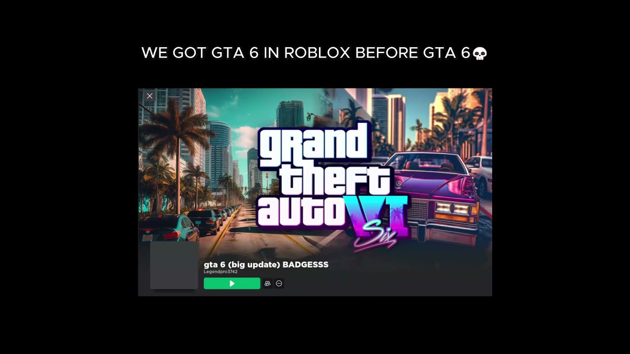 WE GOT GTA 6 IN ROBLOX BEFORE GTA 6 Shorts Gta6 Gta6trailer Roblox Maxres2 