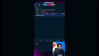 Python list comprehension ব্যবহার করে nested list flattening করা #python #list