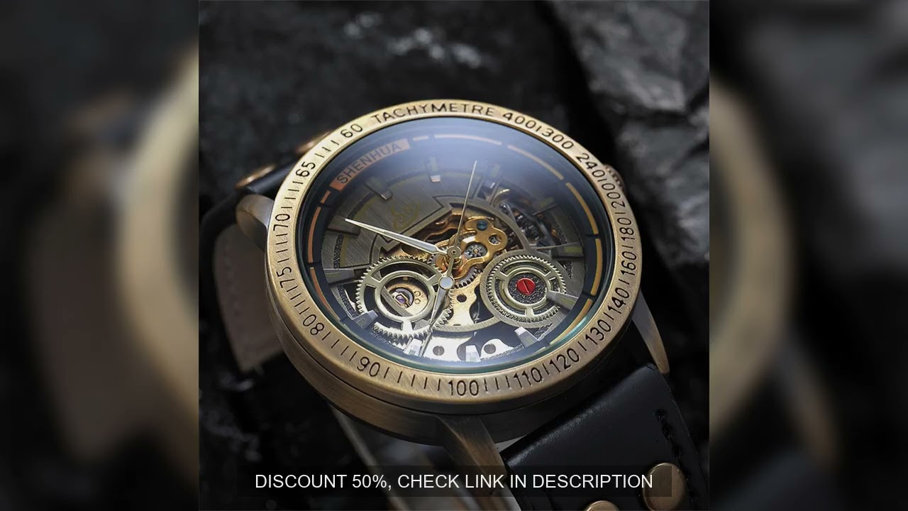 Personalized European American style men mechanical watch night light hollow out leisure retro fully