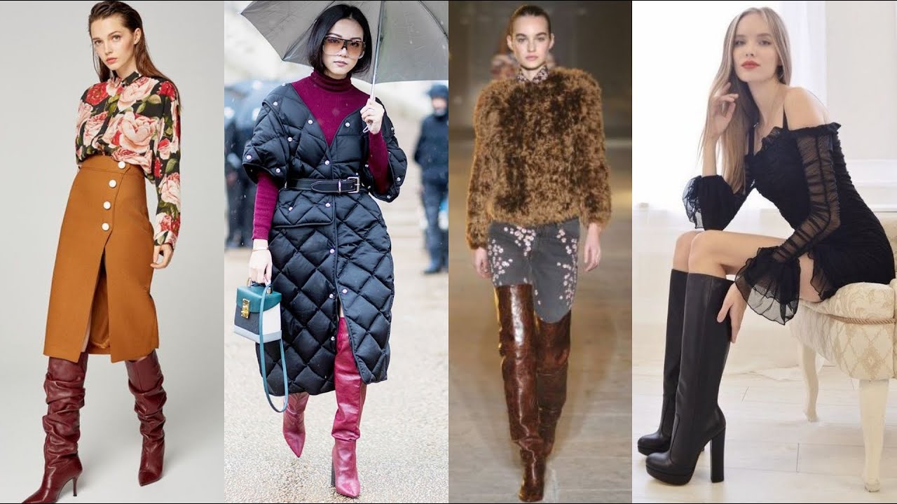 leather vinyl thigh high&knee high boots outfits#how to wear/style leather thigh high boots