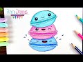 Cómo dibujar MACARONS kawaii- How to draw kawaii MACARONS