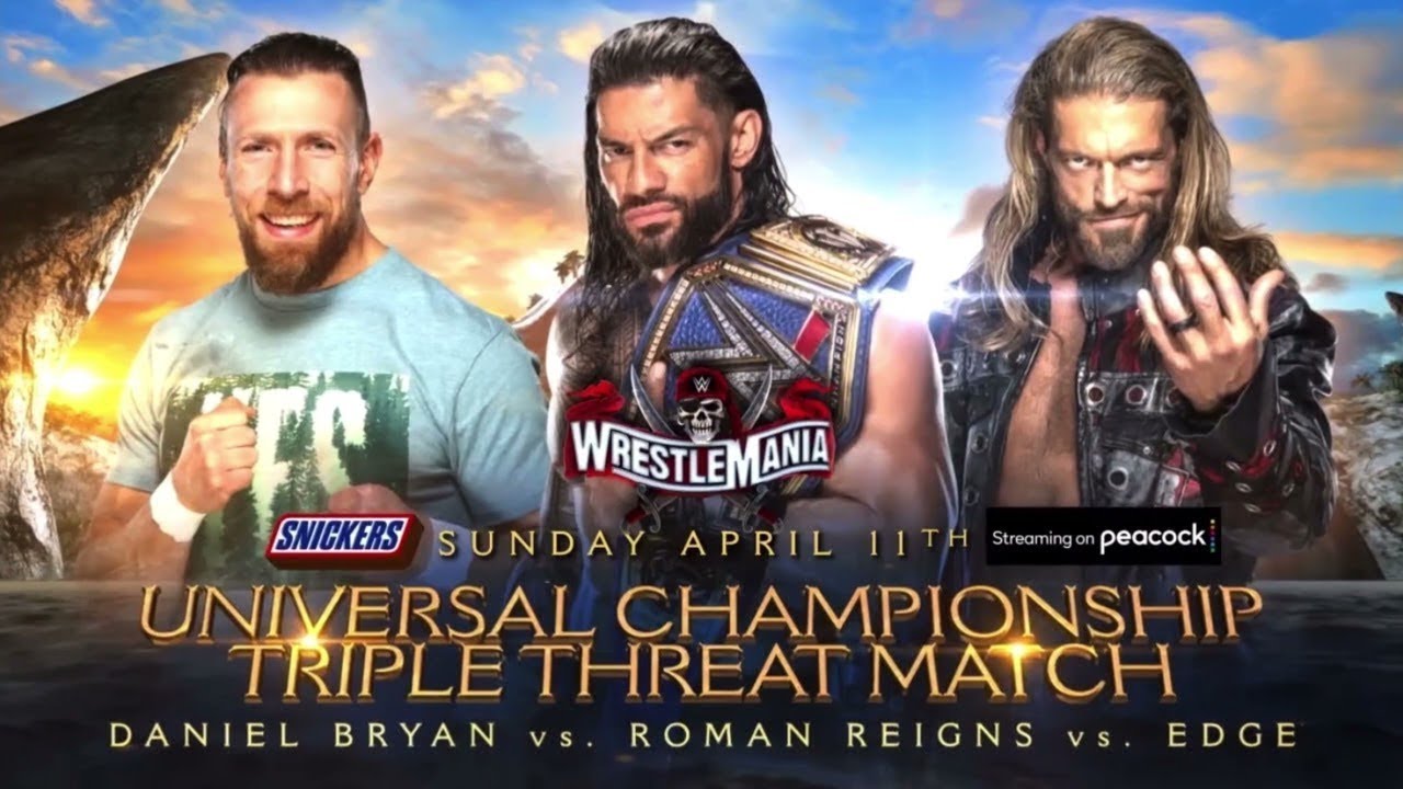 FULL MATCH - Roman Reigns vs. Edge vs. Daniel Bryan - Universal  Championship: WrestMania 37 - YouTube