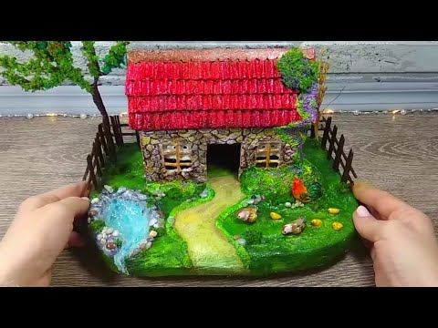 DIY.Домик в деревне своими руками.Поделки из доступных материалов. Мастер-класс.Village craft.