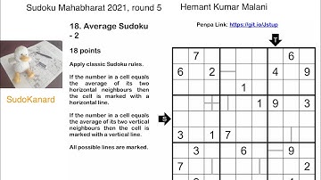 [Eng] Average Sudoku, by Hemant Kumar Malani (Sudoku Mahabharat 2021, round 5, puzzle 18)