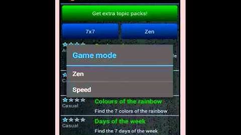 Qizzle. A Quiz and words game for Android.