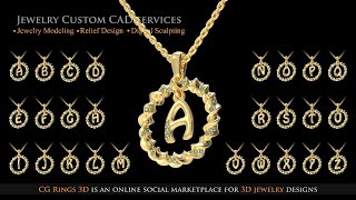 Collection de Pendentifs avec Initiales - 3D CAO vidéo