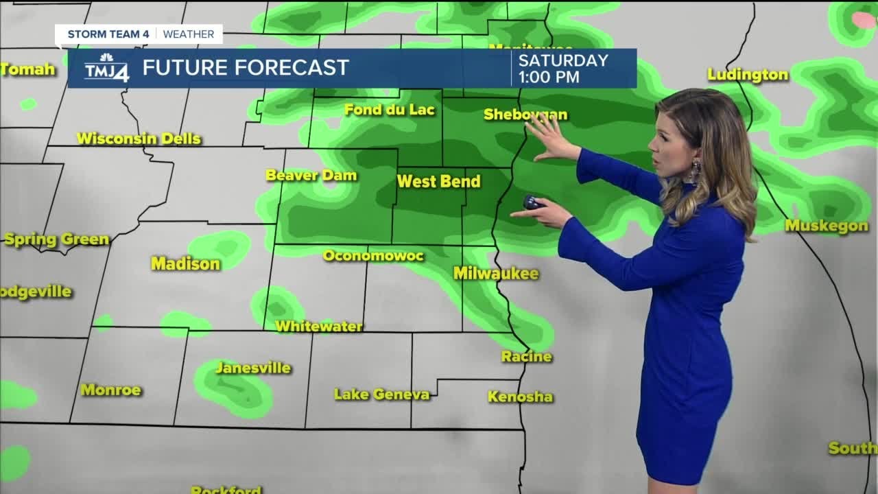 Showers and a chance for a few thunderstorms Saturday - YouTube