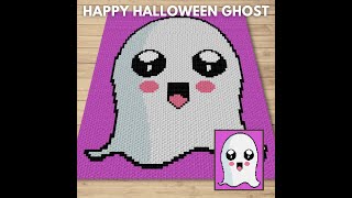 Happy  Halloween Ghost C2C Pattern & Chart PROMO VIDEO | Magic Yarn Pixels