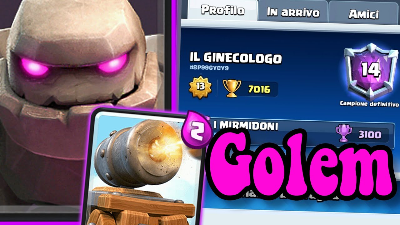 Best Golem cannon cart Deck in Clash Royale 🏆 GINECOLOGO gameplays