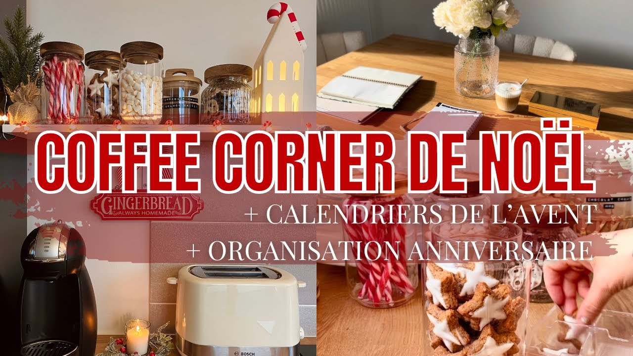 DÉCORATION COFFEE CORNER DE NOËL • Calendrier de l’Avent • Organisation anniversaire dinosaure