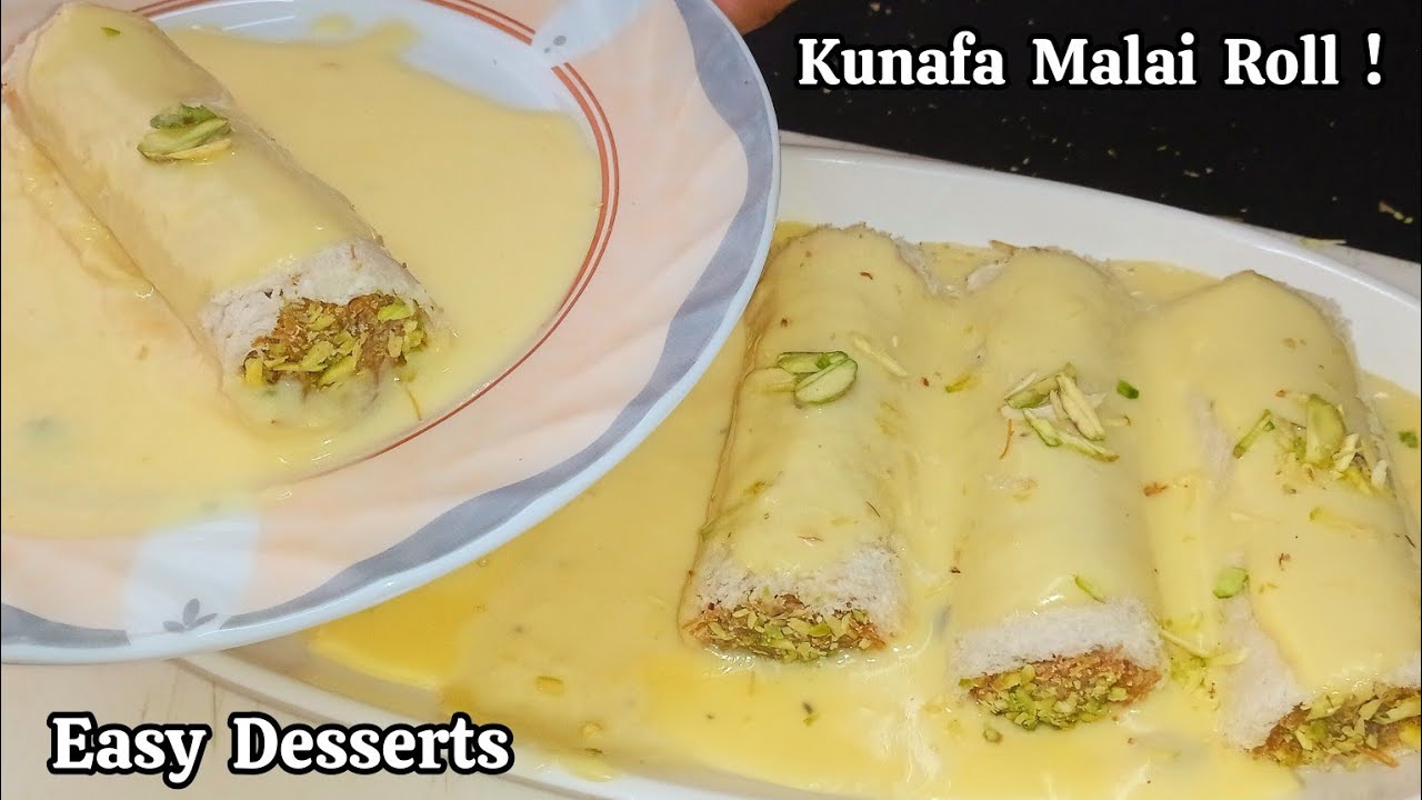 Easy Eid Dessert 2025 | Kunafa Malai Roll | Ramadan Recipes | Yummy Dessert Recipe In 10 Minutes