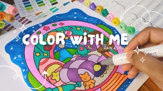 Color with Me (ASMR) | Relaxing Rain sounds 🌧️ | Cozy Corner by Coco Wyo ✨ using Ohuhu Markers 🖍️⭐