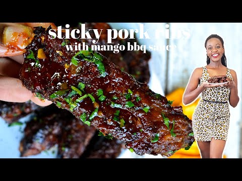 THE BEST STICKY PORK RIBS HANDS DOWN!!! | STICKY RIBS WITH MANGO BBQ SAUCE | KALUHI'S KITCHEN