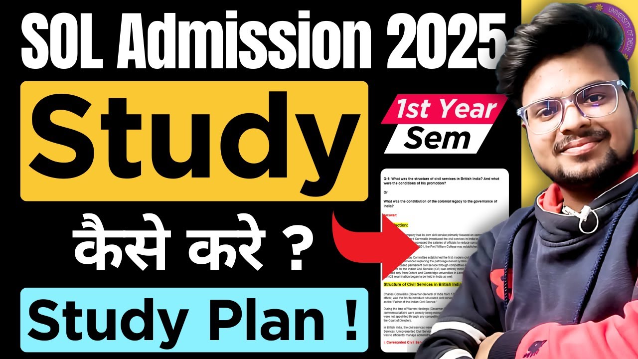 🔥 DU SOL Admission 2025: First Semester Study Plan | Complete Guide!