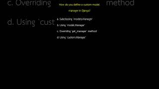 How do you define a custom model manager in Django