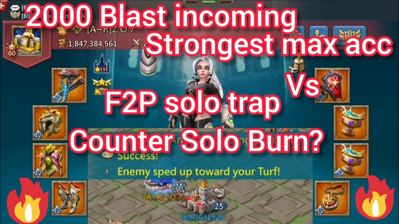 F2P Solo Trap New Comp Survive Counter Hit ? || Lords Mobile