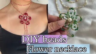 CAN'T Believe I made Beaded Flower Necklace // DIY Beads Necklace screenshot 4