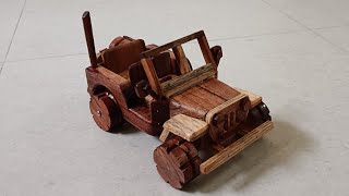 How to make mini wooden jeep at home