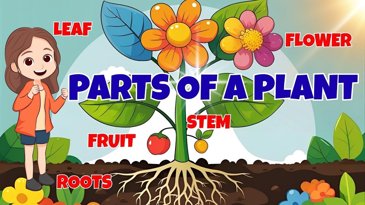 "Parts of a Plant for Kids | Class 1 Science | Learn Roots, Stem, Leaves, Flowers & Fruits"