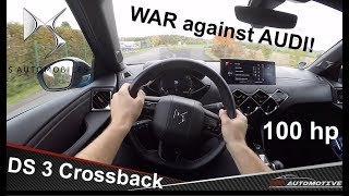 DS 3 Crossback 1.2 PureTech 100 POV Test Drive + Acceleration 0 km/h - Top Speed