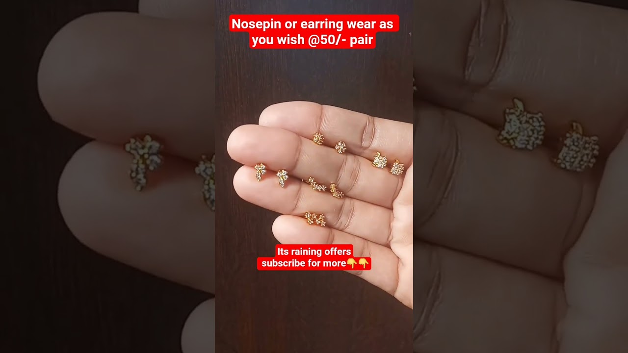 Nosepin/ earring/second stud @50/-watsapp 8891641432