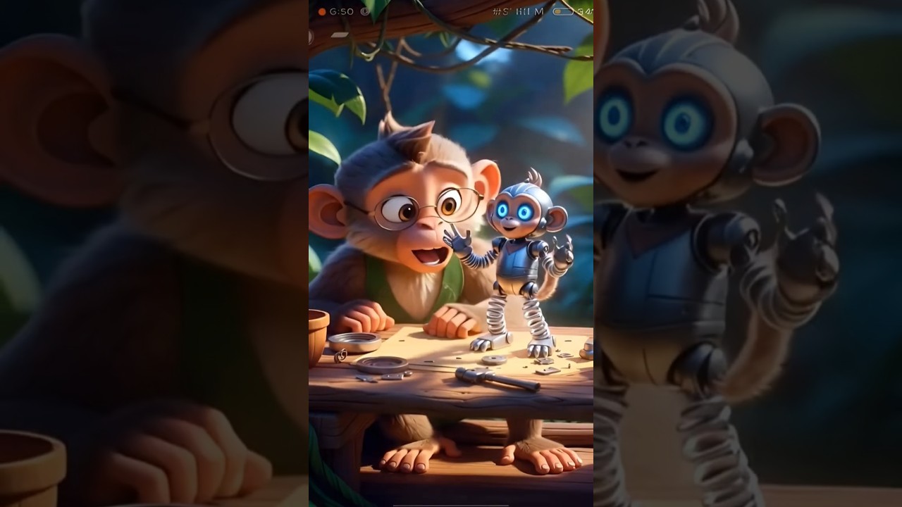 A genuies monkey maked a monkey robot 😱🤖 
