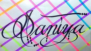 Saniya Name Signature Calligraphy Status | How to Cursive write with cut Marker #saniya @saniya