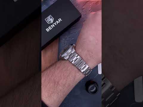 Мужские механические часы Benyar BY-5208 Yellow с автоподзаводом и стальным браслетом