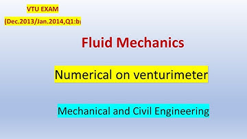 Numerical on venturimeter- Fluid Mechanics - Mechanical Engineering