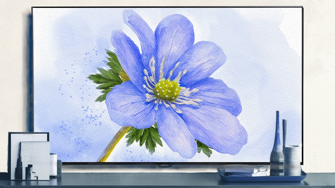 4K Floral Art for Samsung Frame TV | Elegant Blue Anemone Watercolor Painting Screensaver (1 Hour)