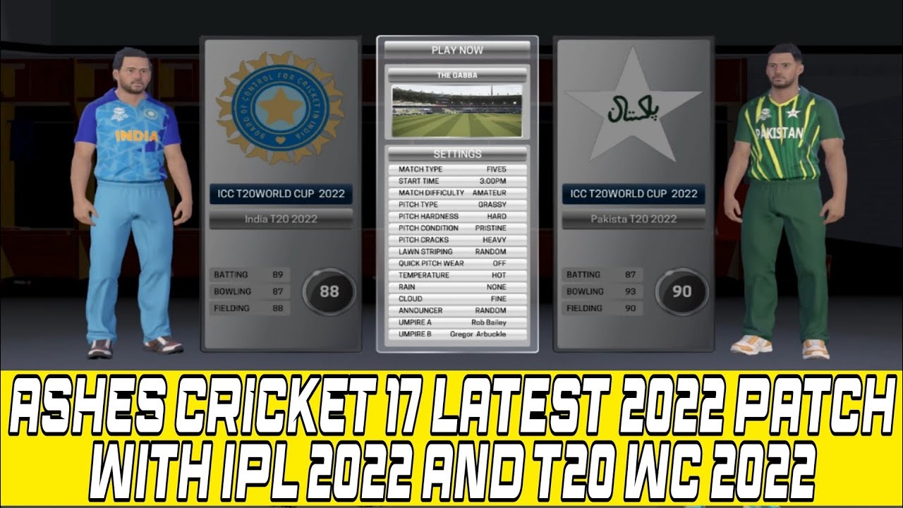 Finally🔥🔥 Brand New Mega Patch For Ashes Cricket 17 2022 With Latest IPL 2022 T20 WC 2022 Jersey 😍😍