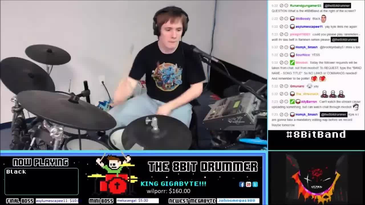 'Black' by Toby Fox (Drum Cover By The8BitDrummer) - JohnJRenns [Reupload]